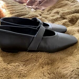 Black Loafers with velcro strap